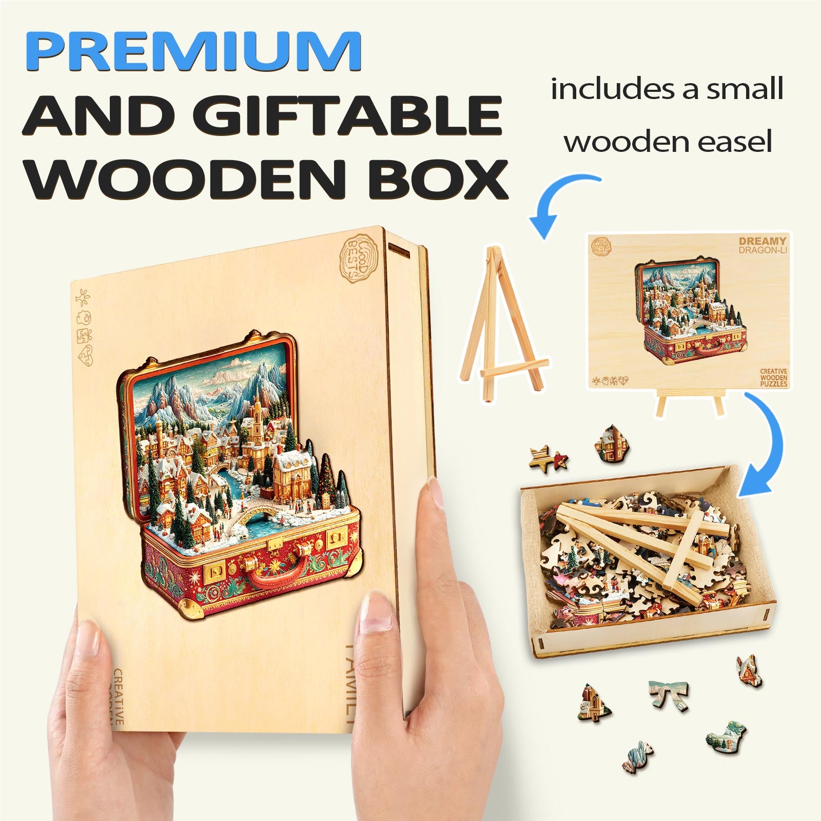 Suitcase Scenery-Christmas Wooden Jigsaw Puzzle