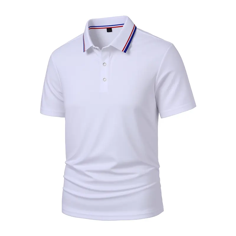 Men's Quick Dry Color Block Striped Polo Shirt