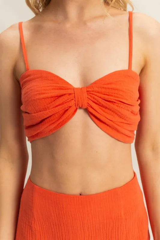 Hyfve Ruched Bra Top And Mini Skirt Set