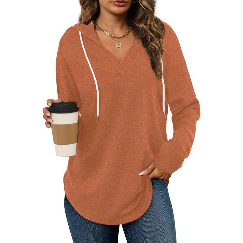 Women's Plaid V-Neck Tunic Sweatshirt