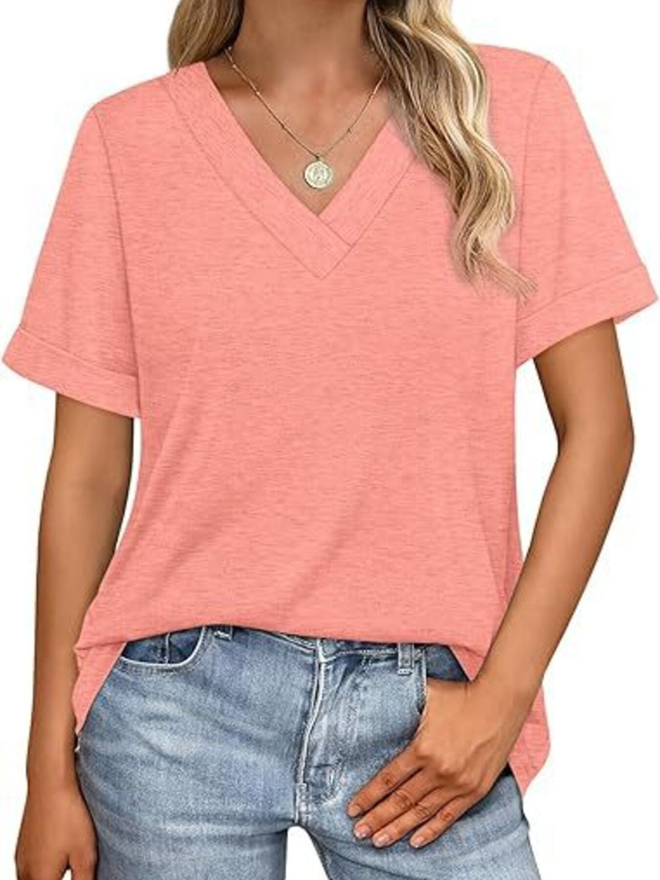 Casual V-Neck Short Sleeve T-Shirt