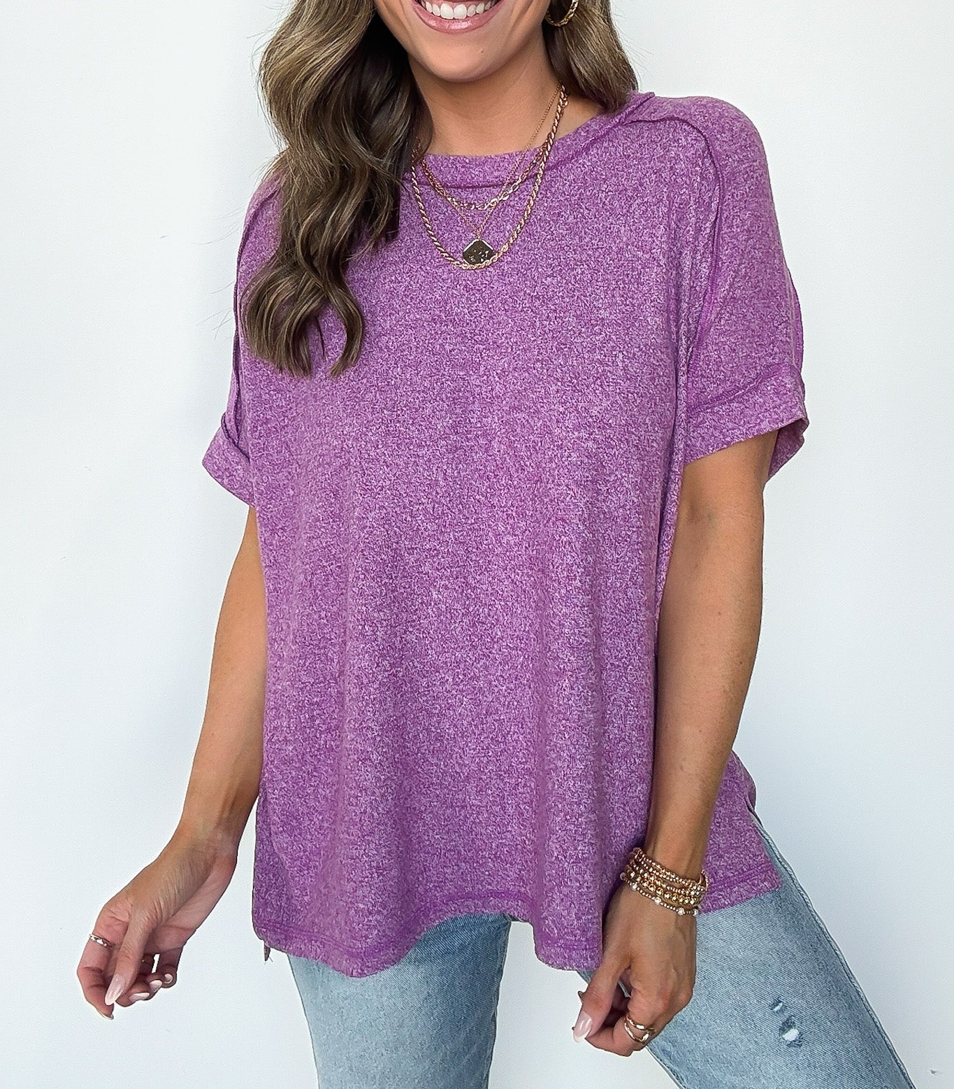 Sunday Muse Melange High Low Tee