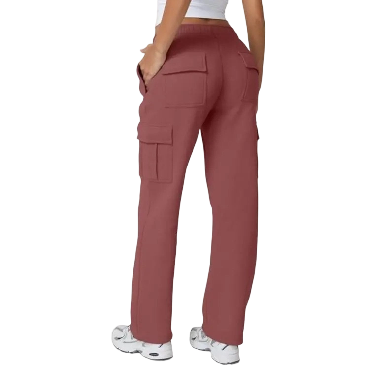 Women’s Medium Waist Fleece Baggy Sweatpants