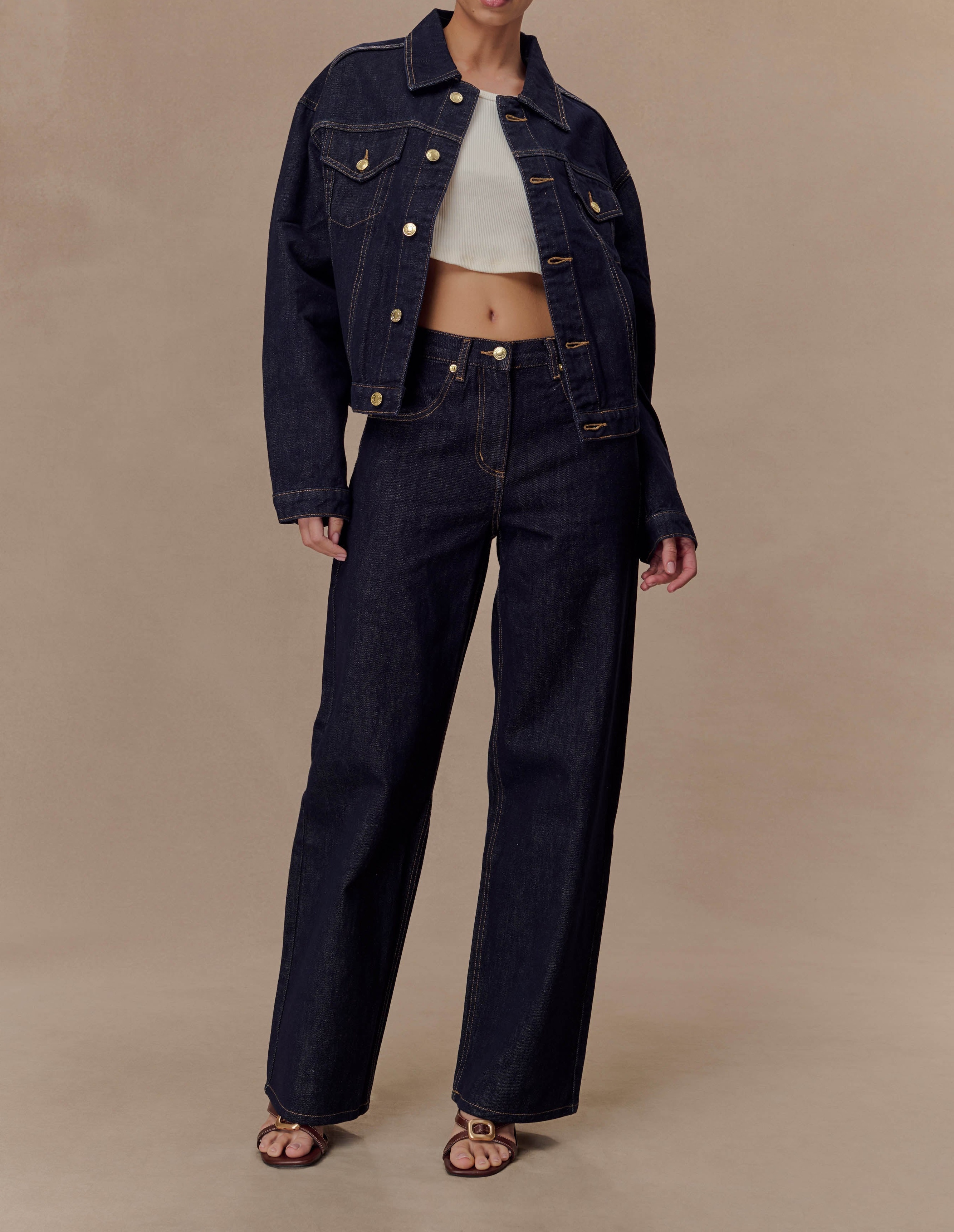 Blue Mid Rise Denim Jeans