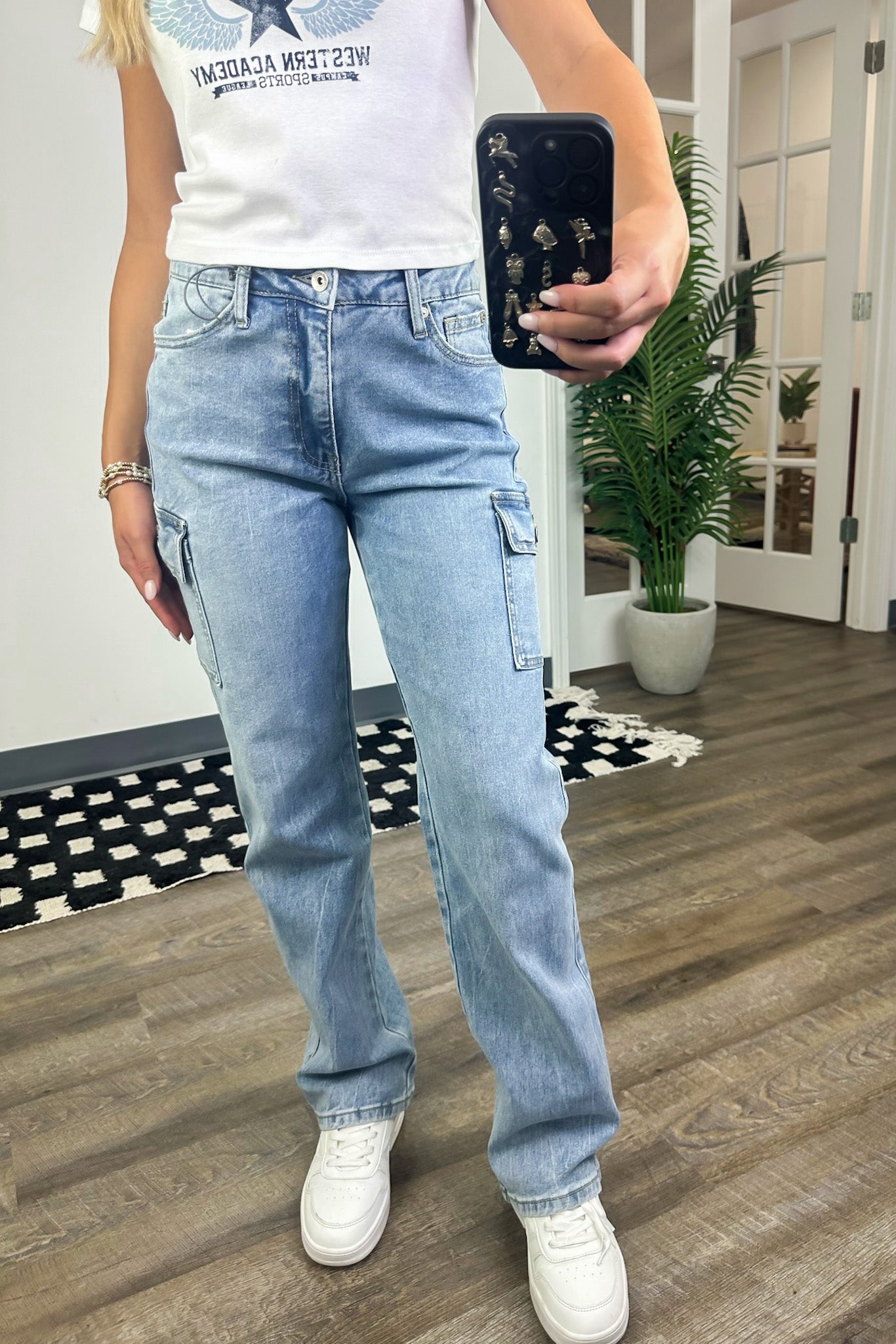 High Rise Cargo Dad Jeans