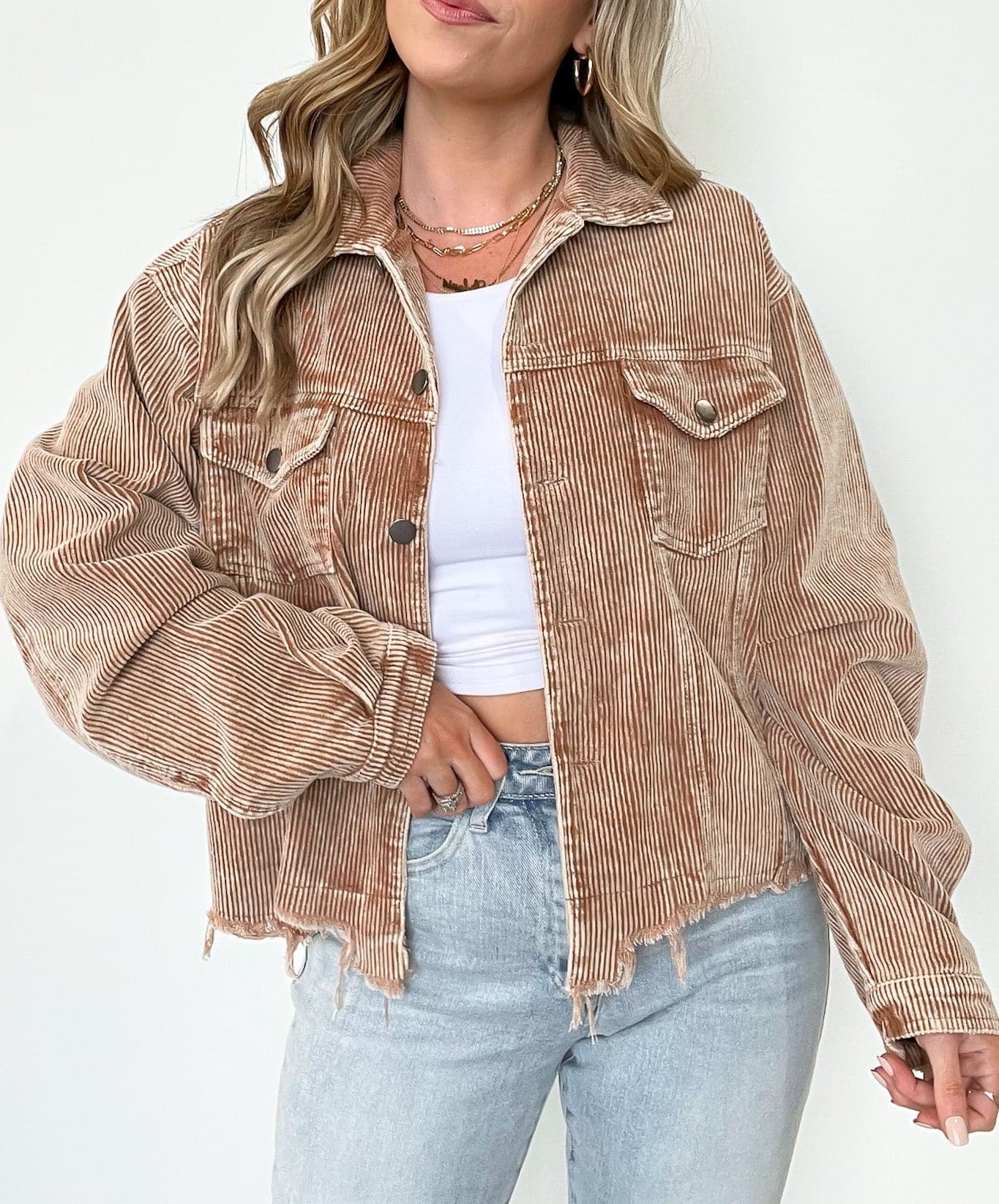 Mainstream Raw Edge Corduroy Jacket