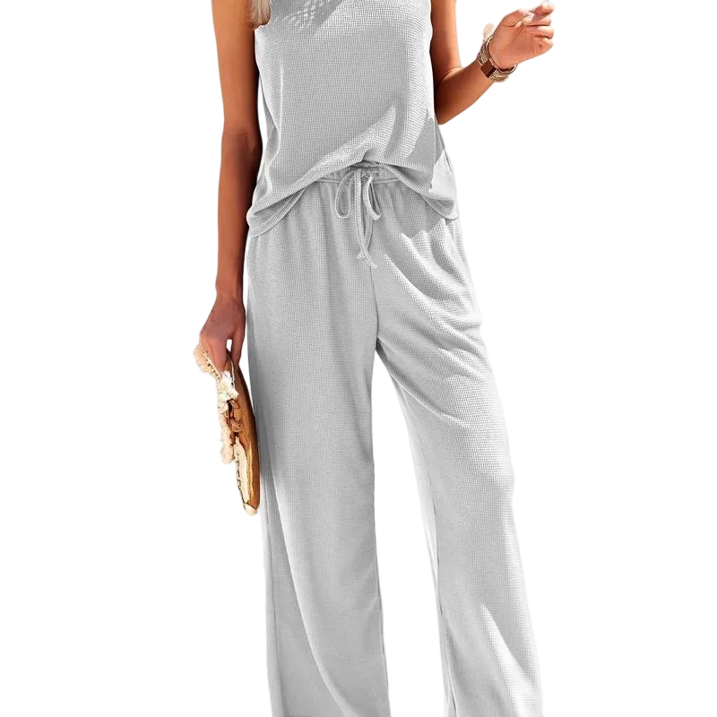 Women's 2-Piece Waffle Lounge Set