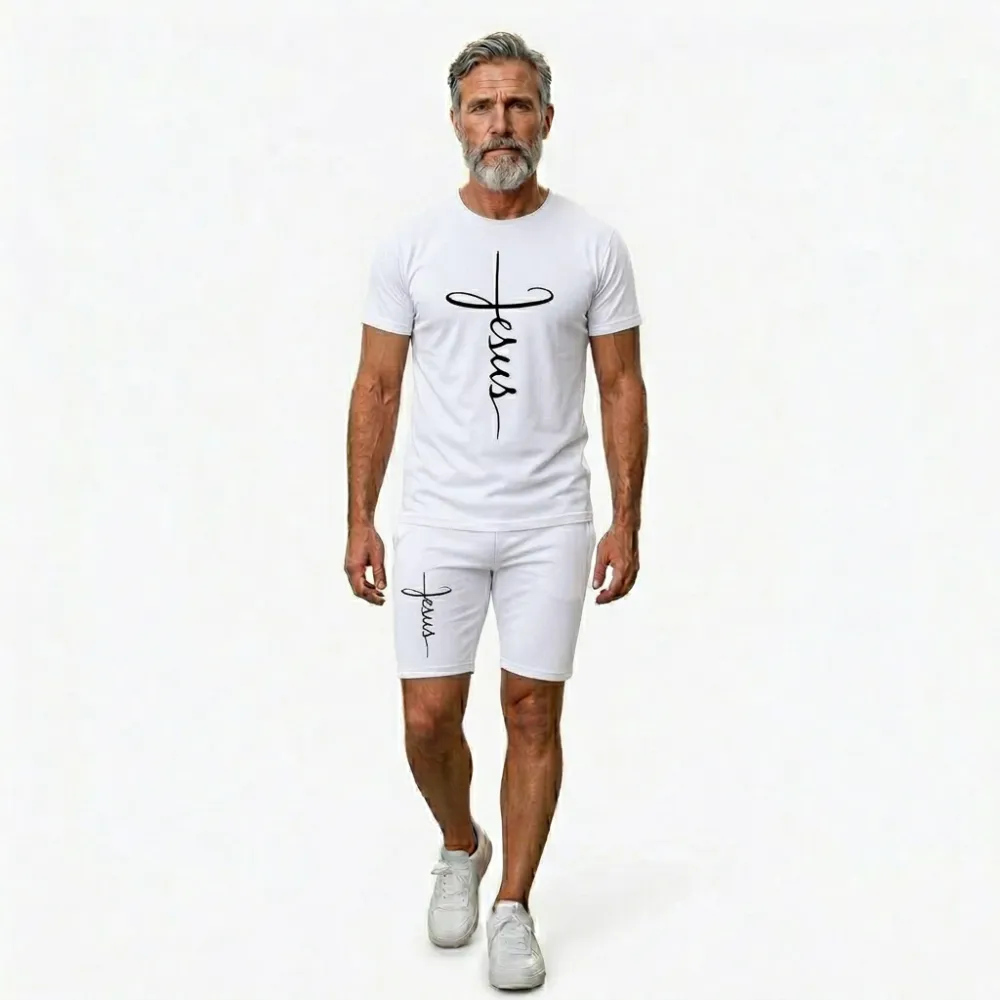 ⛪✝️ MEN 2026 NEW Jesus Cross Script Suit