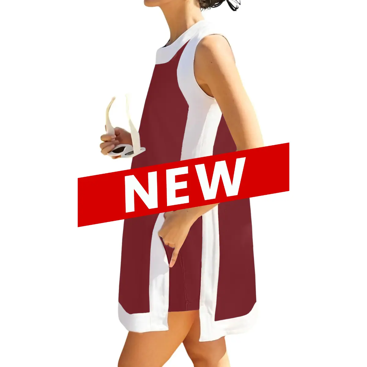 ✨Women’s Color Block Lounge Set – Casual Crewneck Top & Pocket Shorts