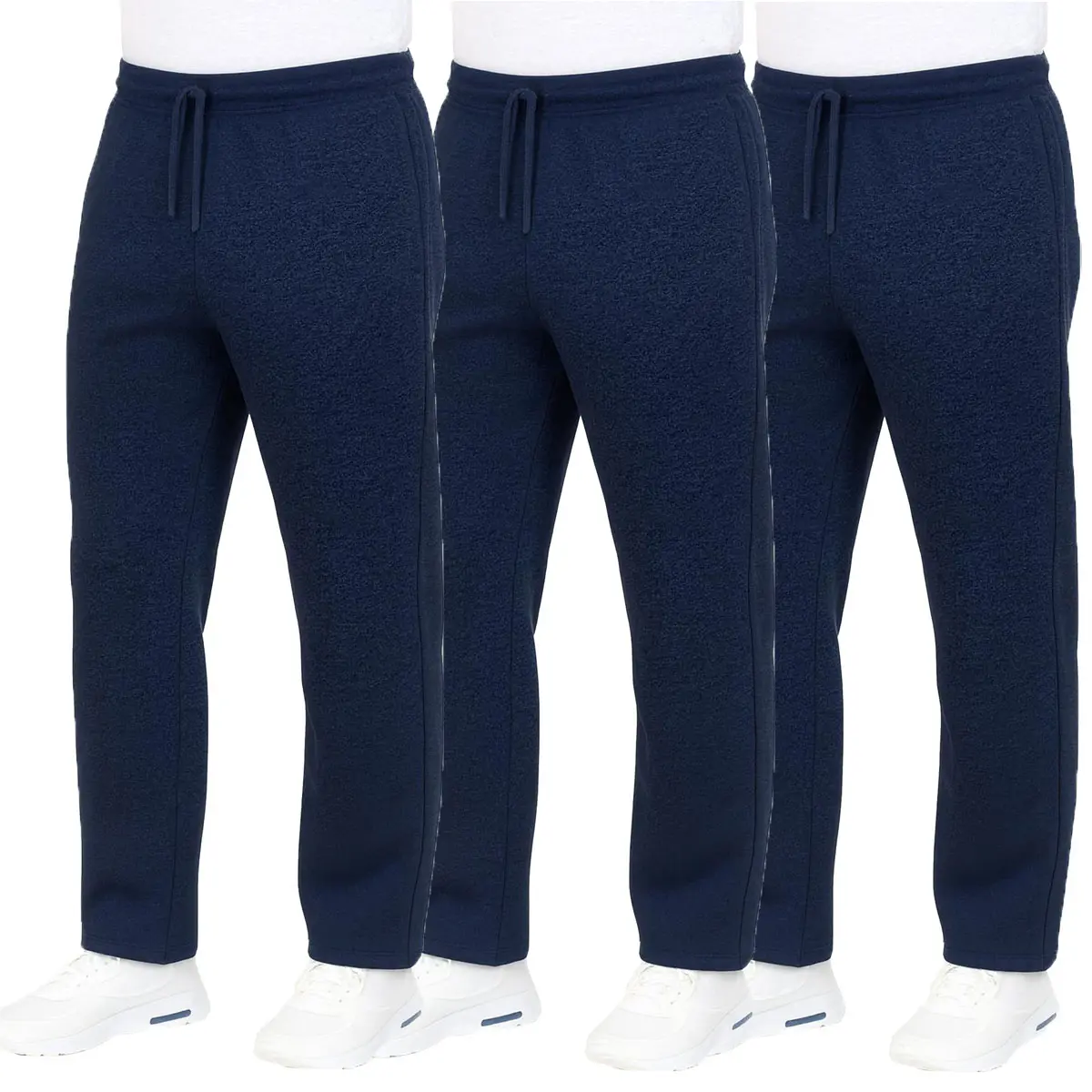 3-Pack Men's Classic Heavyweight Fleece Sweatpants with Open Bottom