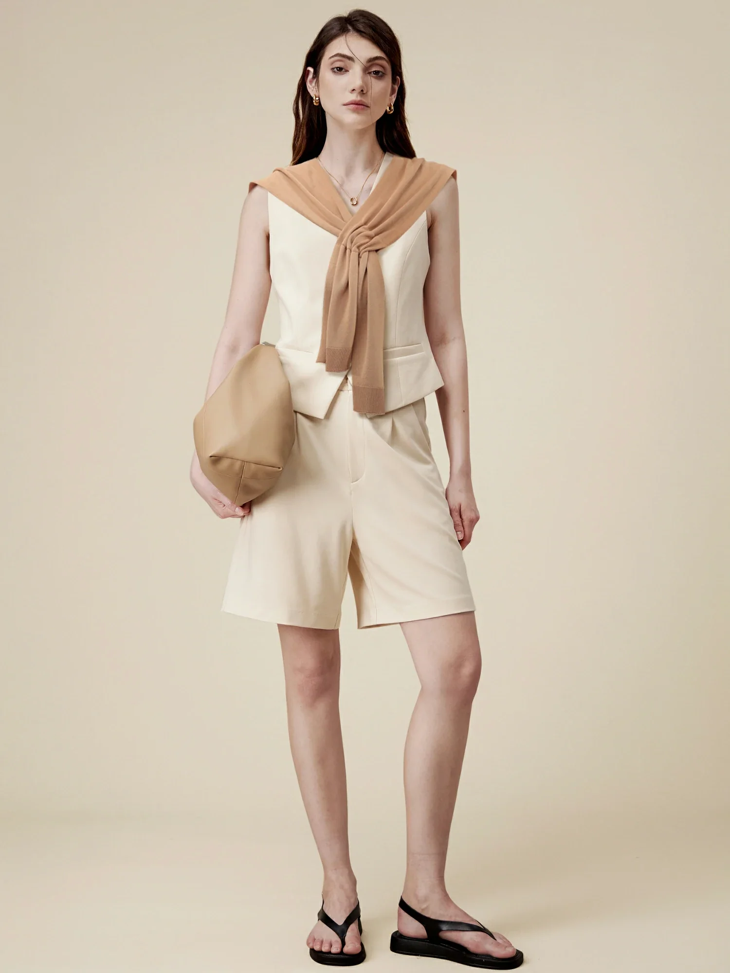 Women's 100% Lyocell Knitted Knotted Shawl Wraps Detachable False Collar