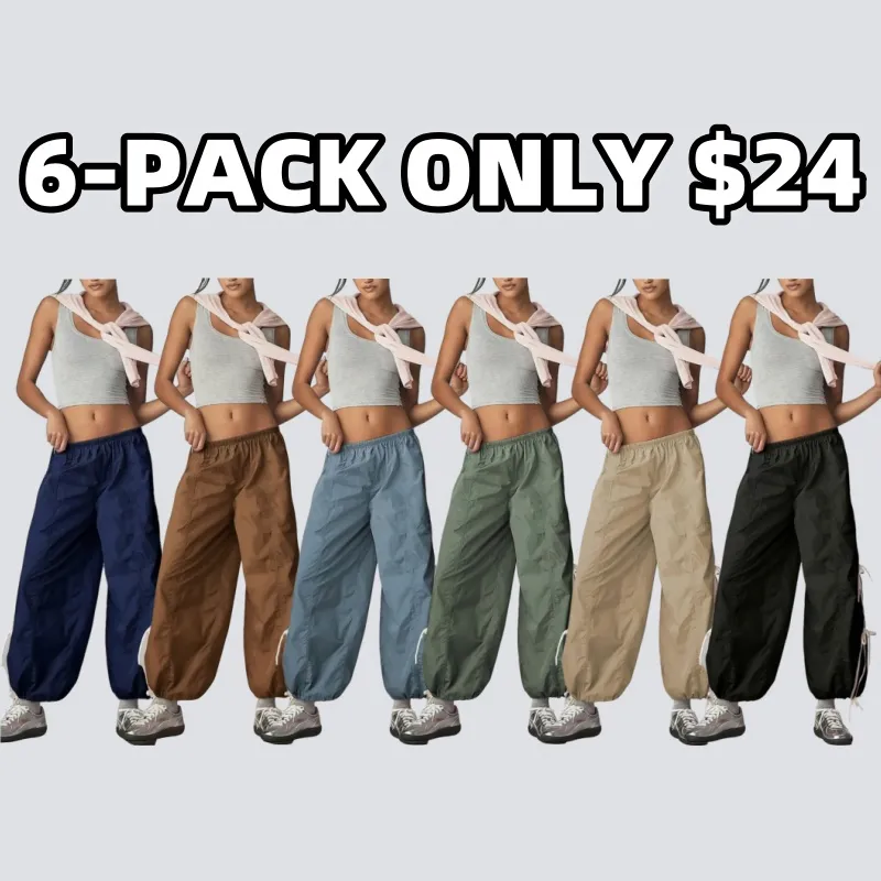 Women's Elastic High Waist Cargo Pants
