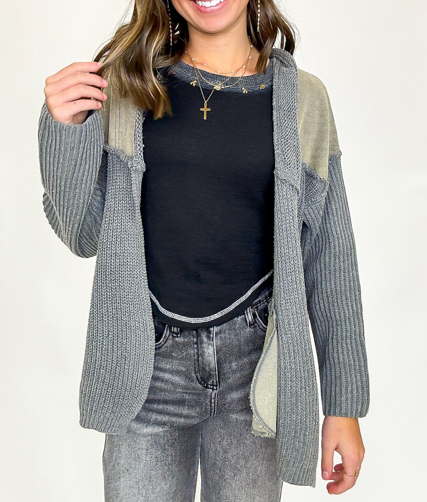 Knit Contrast Cardigan