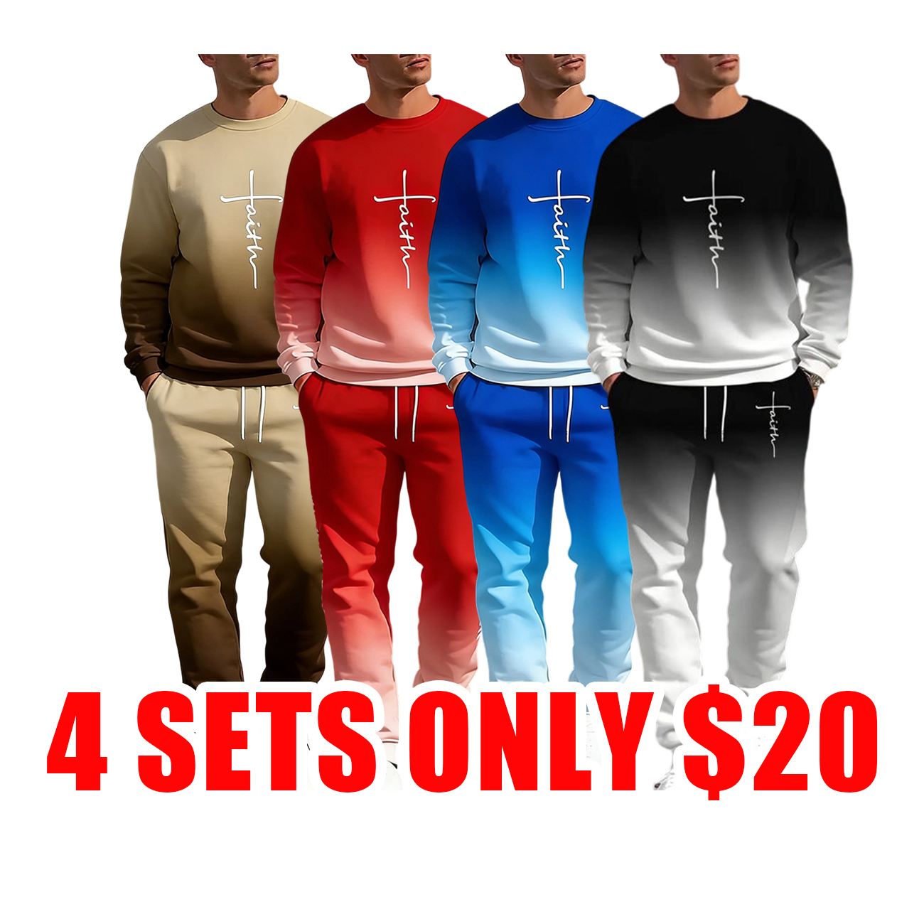 Men’s Casual Long Sleeve Sports Suit Set
