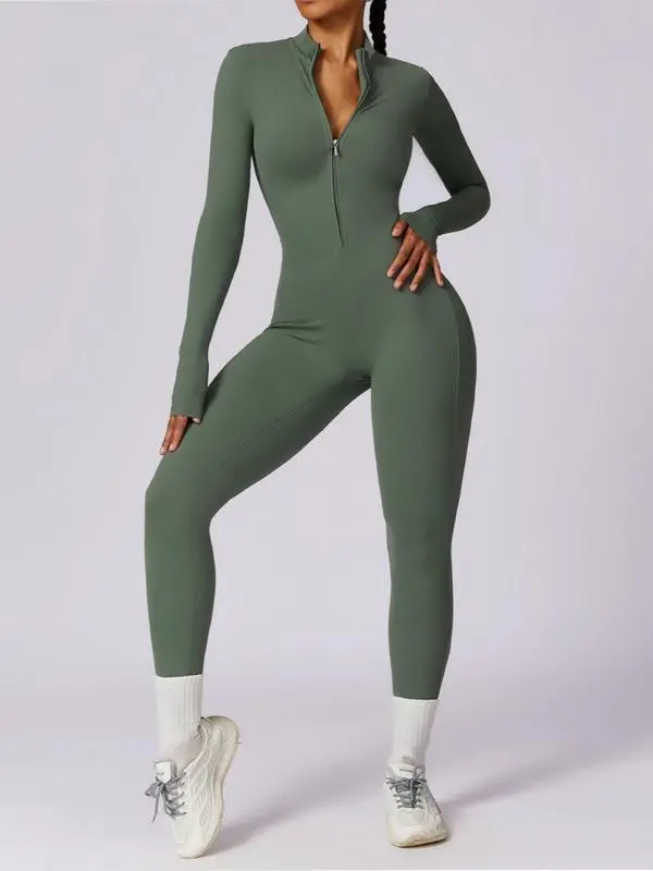 Women's All-Season Zip Sports Yoga Jumpsuit