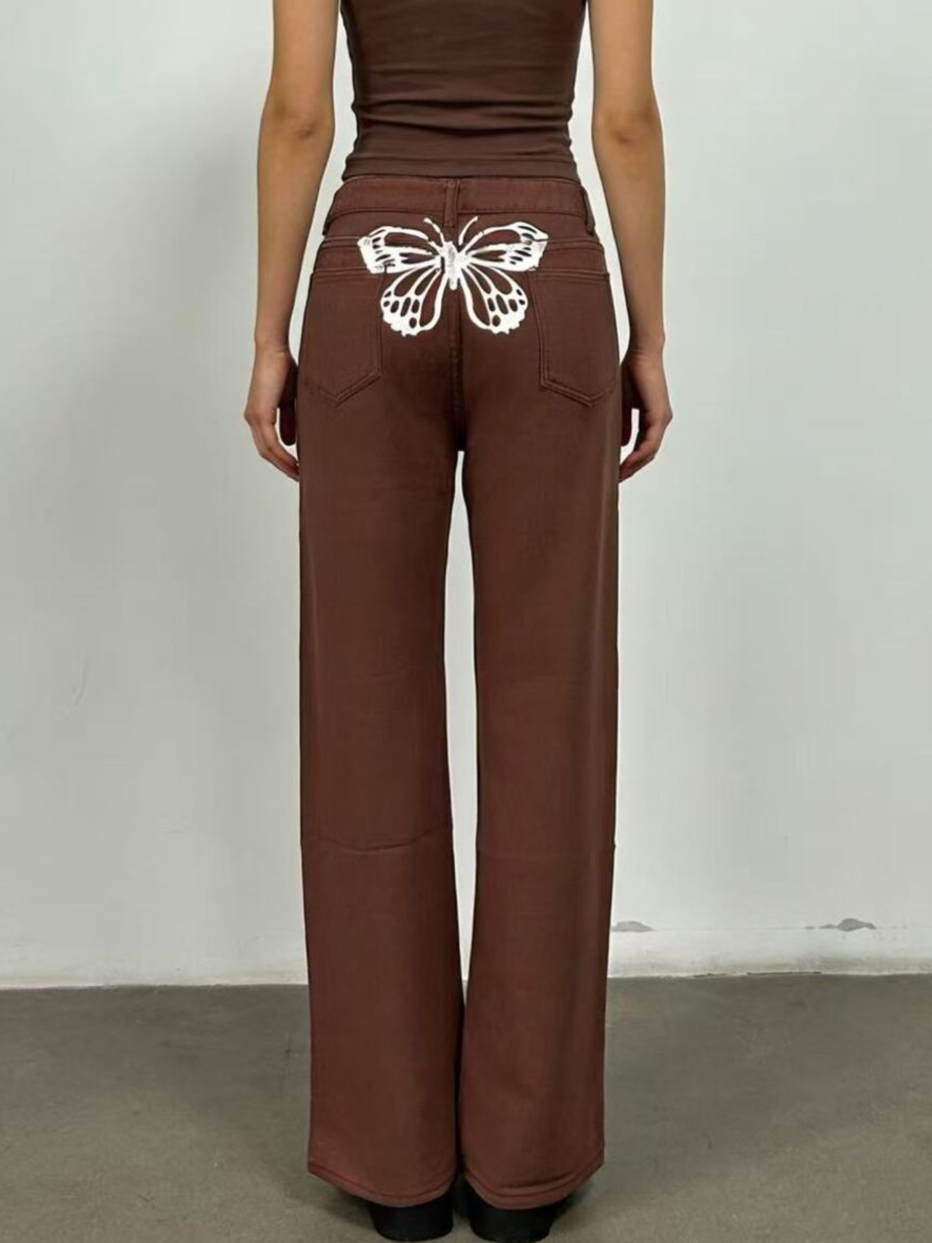 Butterfly Back Wide Leg Jeans