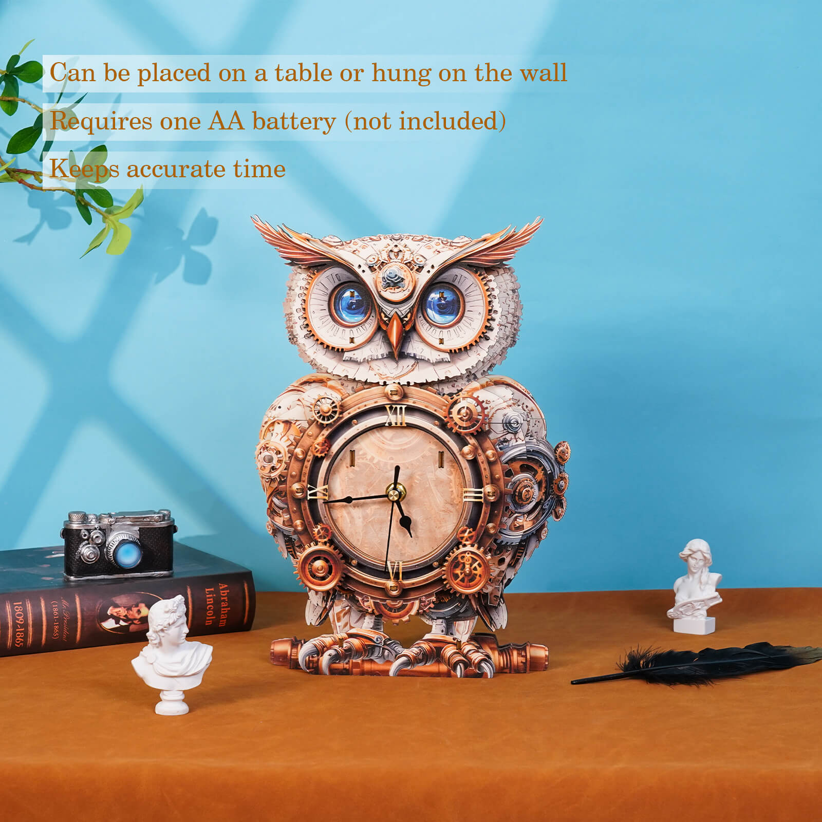 Mechanical Owl â€“ DIY Wooden Clock , 3D Puzzle Craft Kit