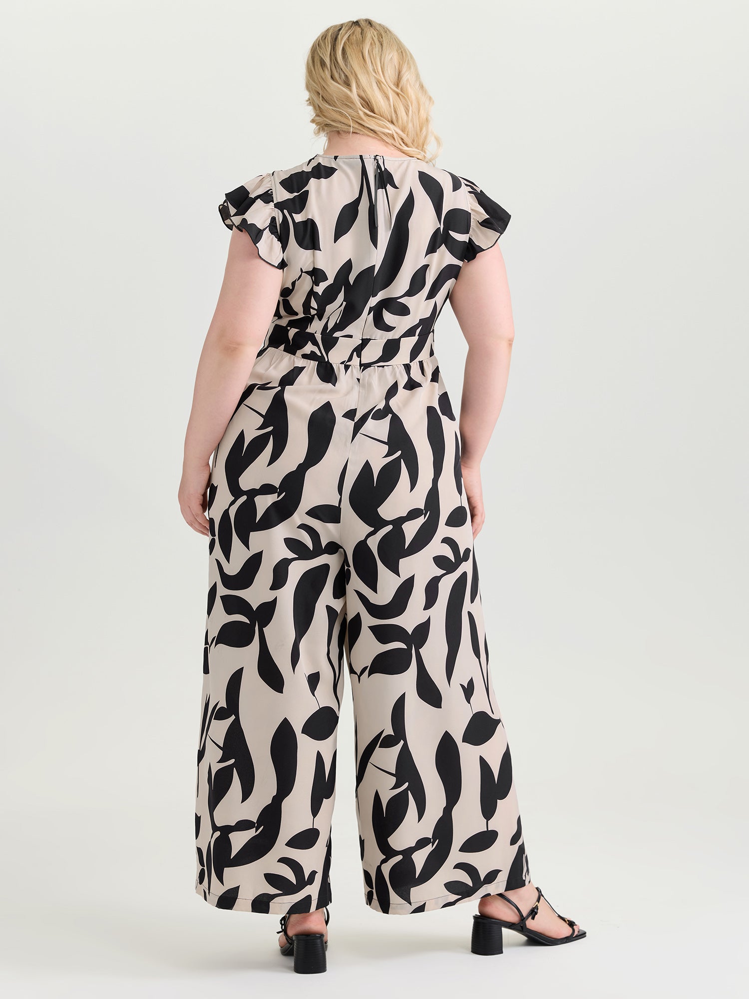 Silhouette Flower Lace Waist-Defining Jumpsuit