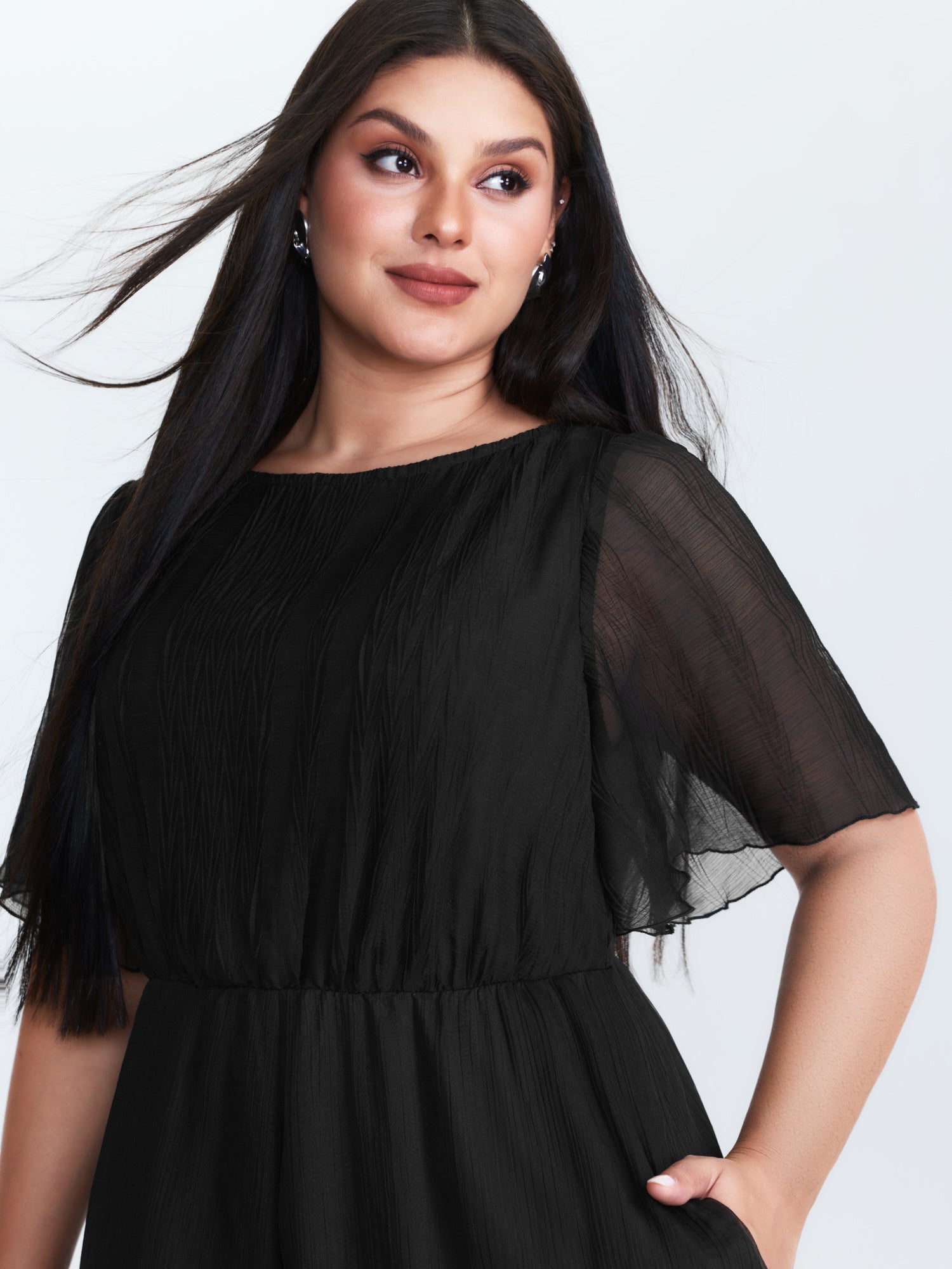 Sheer Textured Flowy Jumpsuit