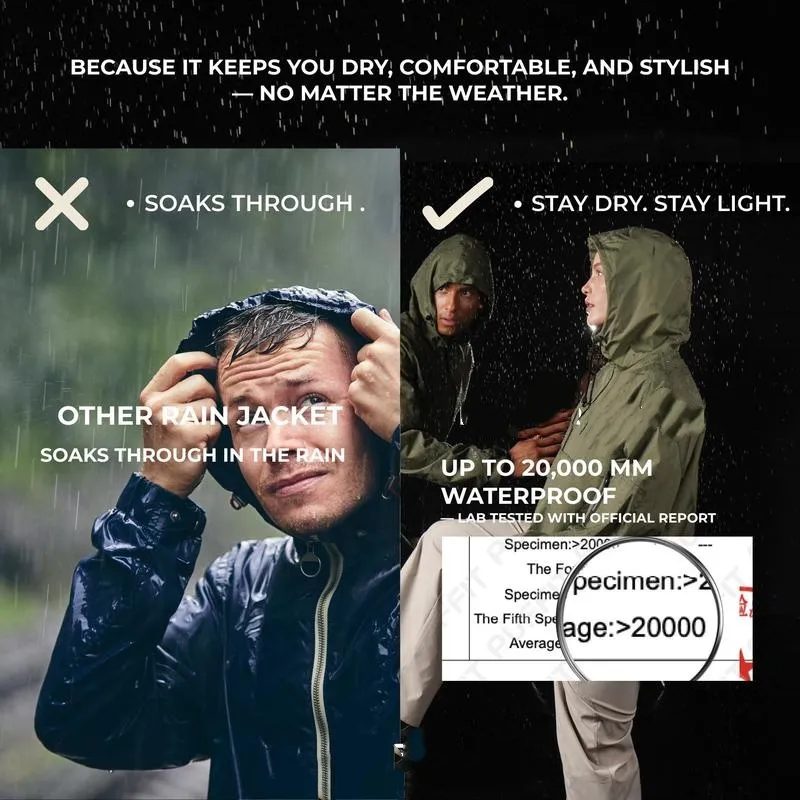 Woman Waterproof Oversized Fall Hoodie Coat Warm Half Zip Rain Jacket