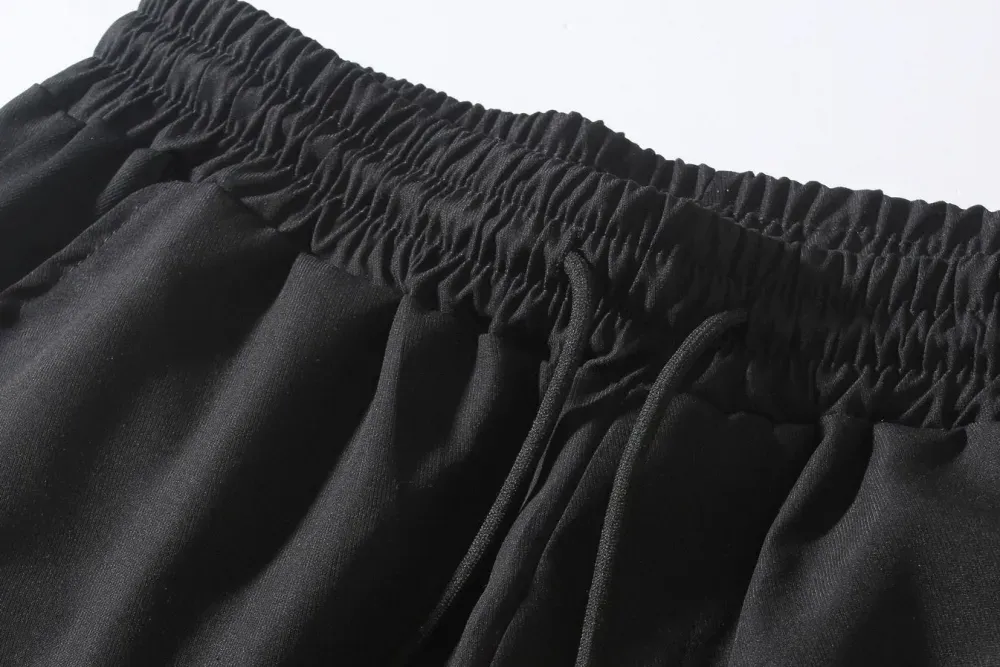 Men'S Solid Color Overalls Drawstring Sports Trendy Trousers Men'S Casual Drawstring Pants