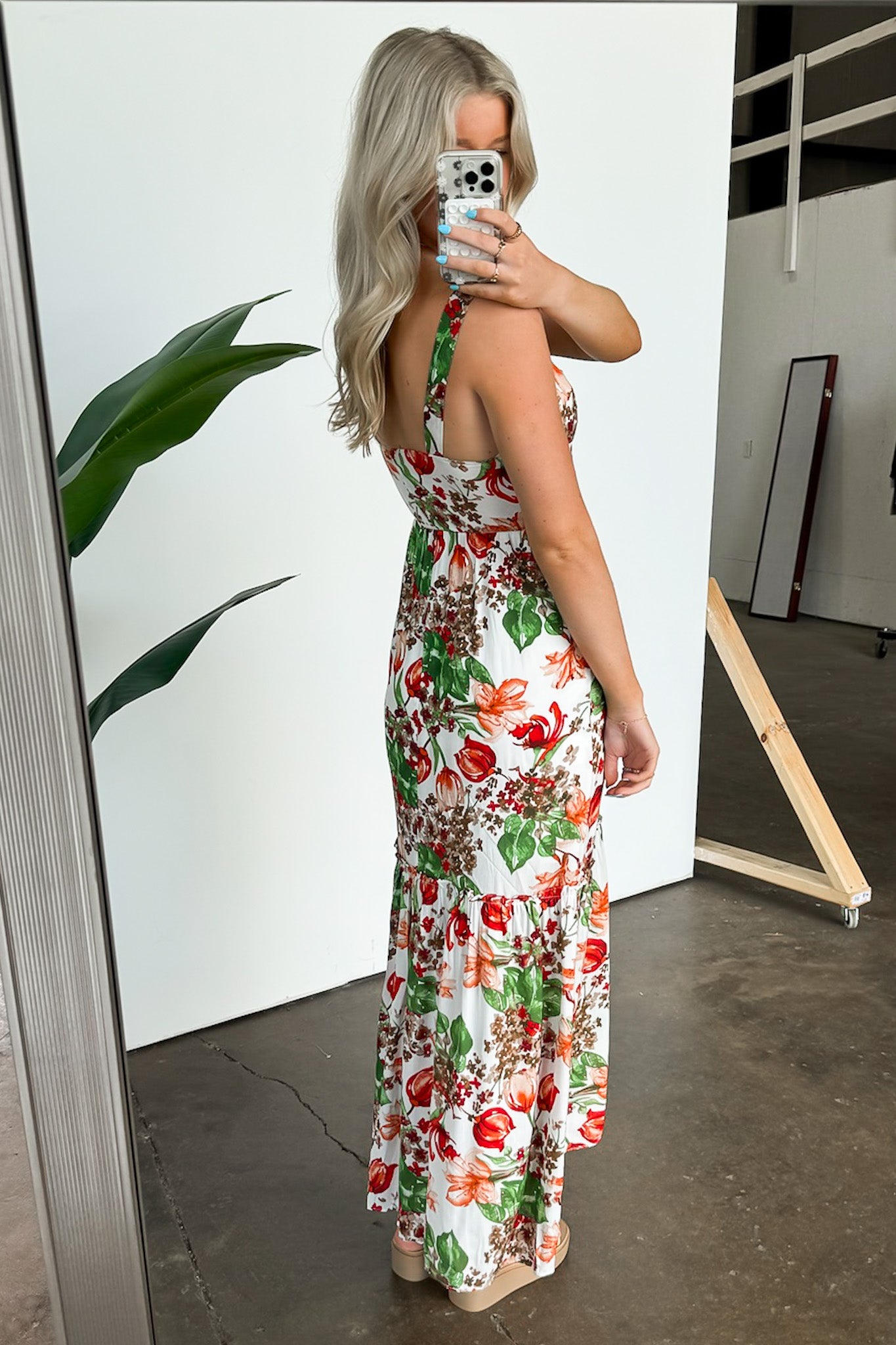 V-Neck Floral Maxi Dress