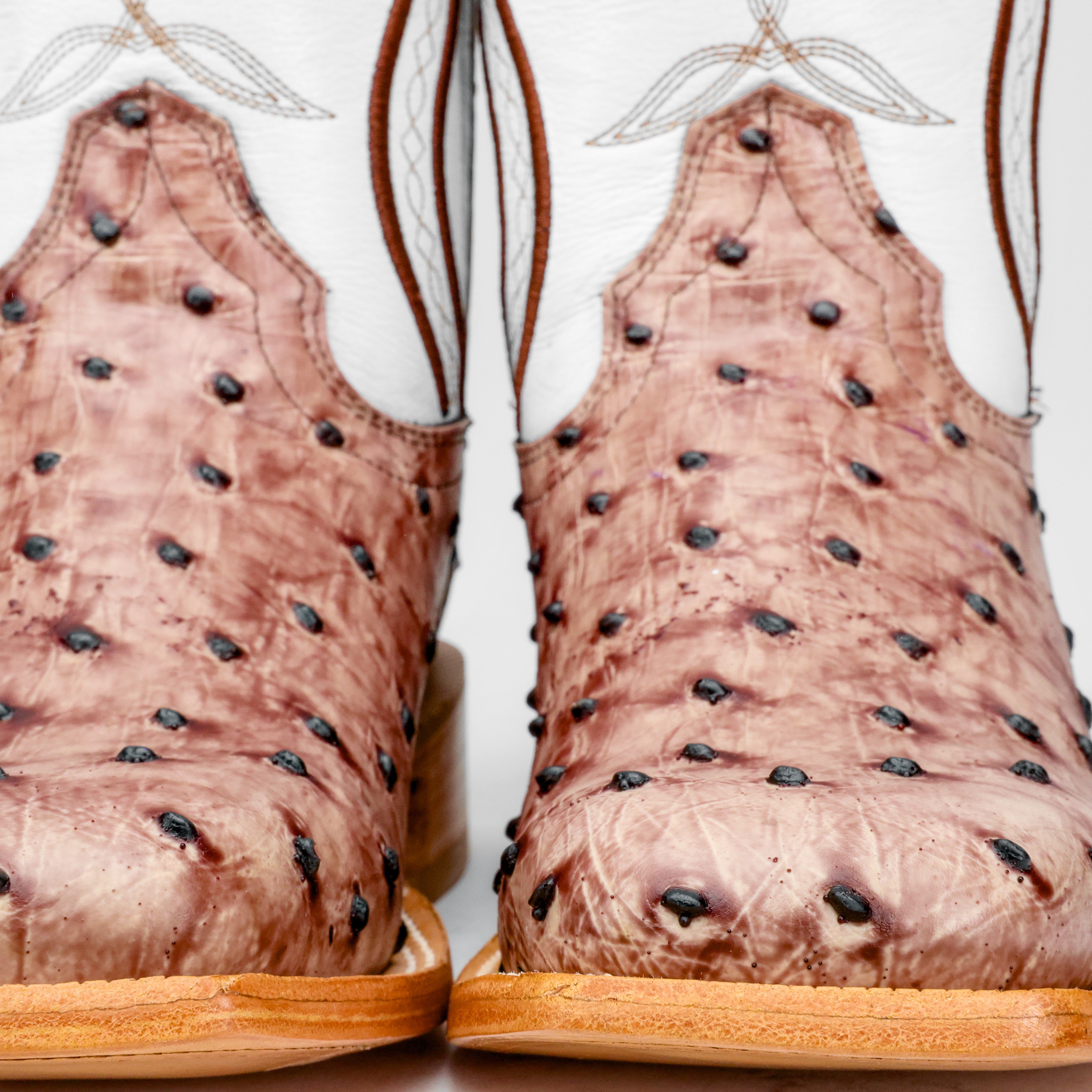 Orix Ostrich Leather Boots - Square Toe