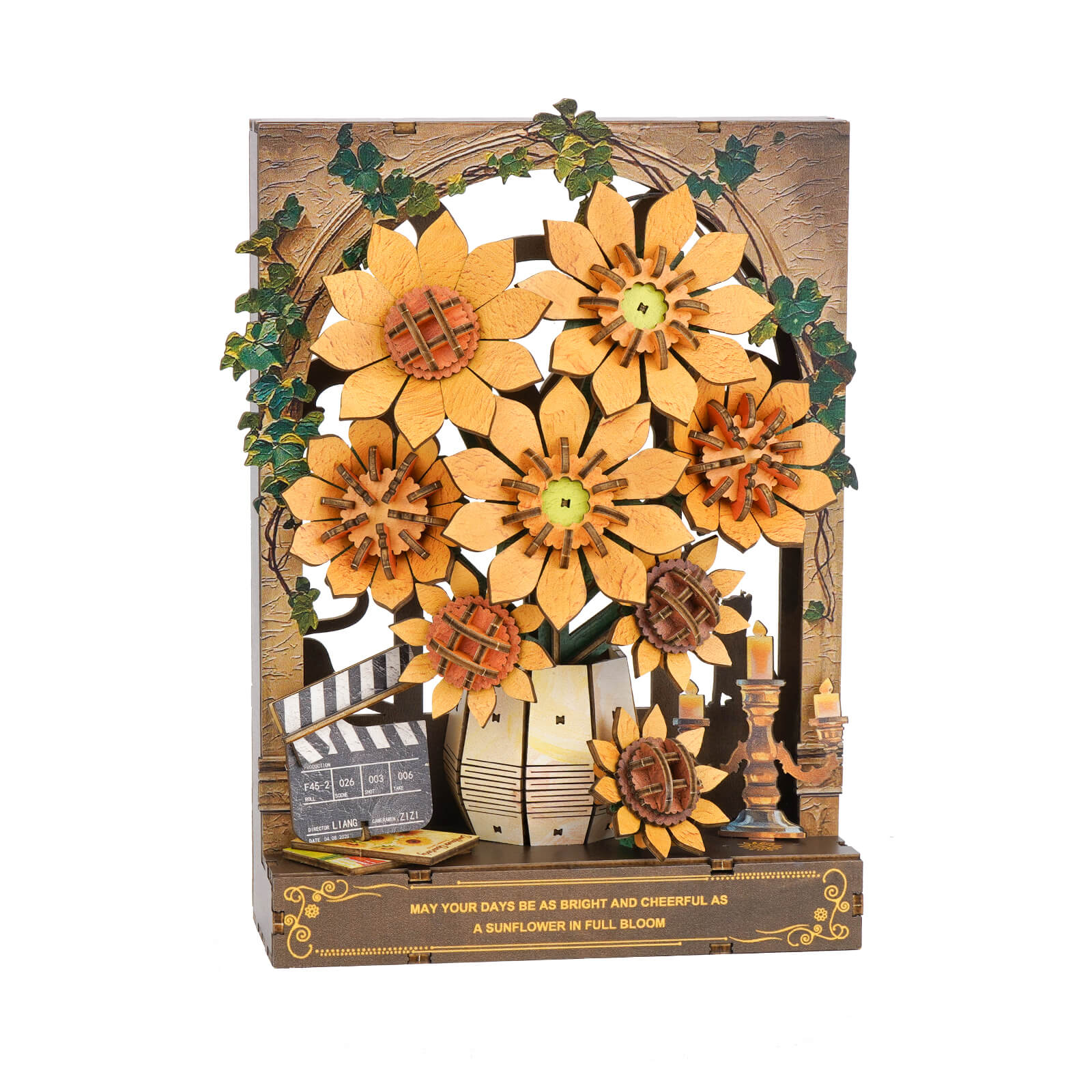 Windowside Sunflower Whispersâ€“ DIY Wooden Painting, 3D Puzzle Craft Kit