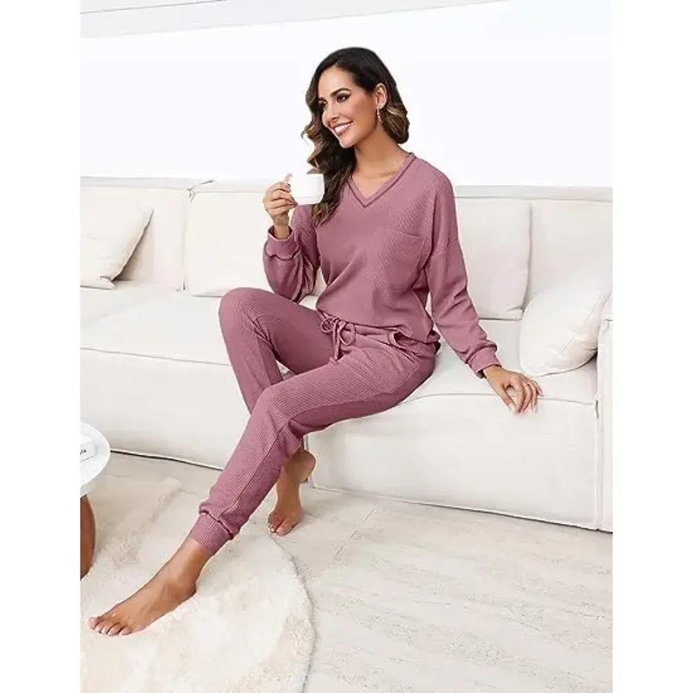 Womens Two Piece  Long Sleeve Pullover Tops