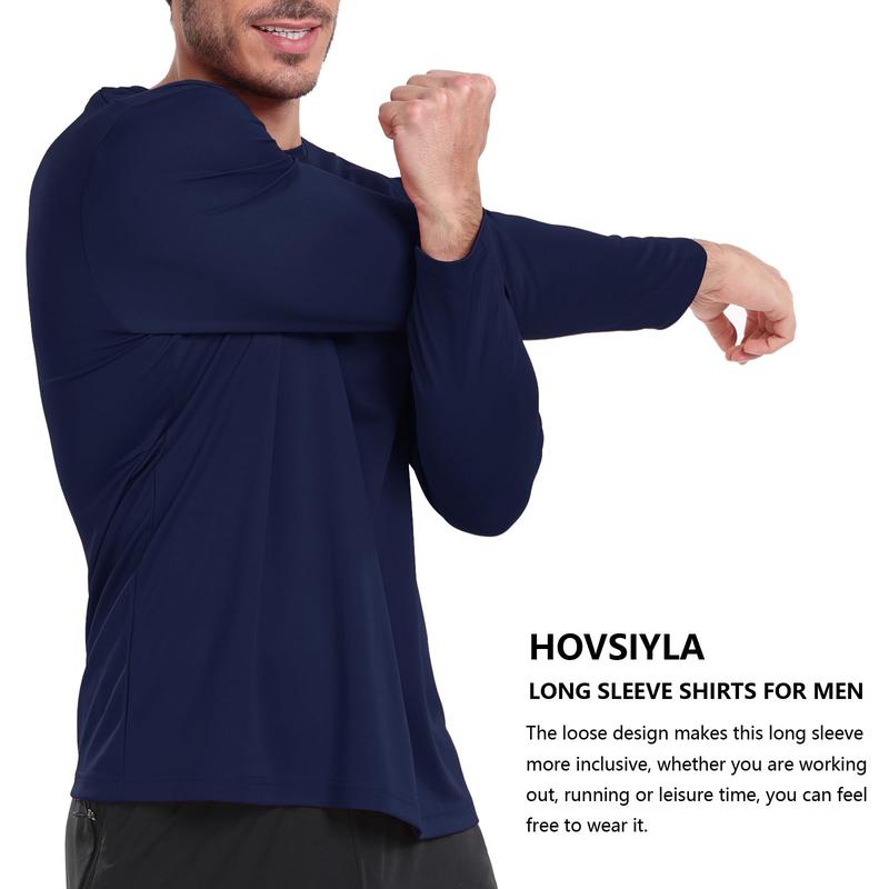 5 PIECES Long Sleeve Shirts for Men Moisture Wicking Mens Tee Shirts Workout T Shirt for Running workout tops gym outfits