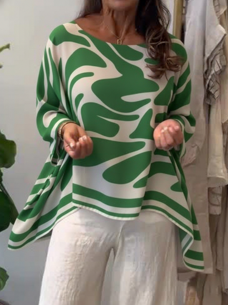 Loose-fitting Casual Printed Chiffon Top