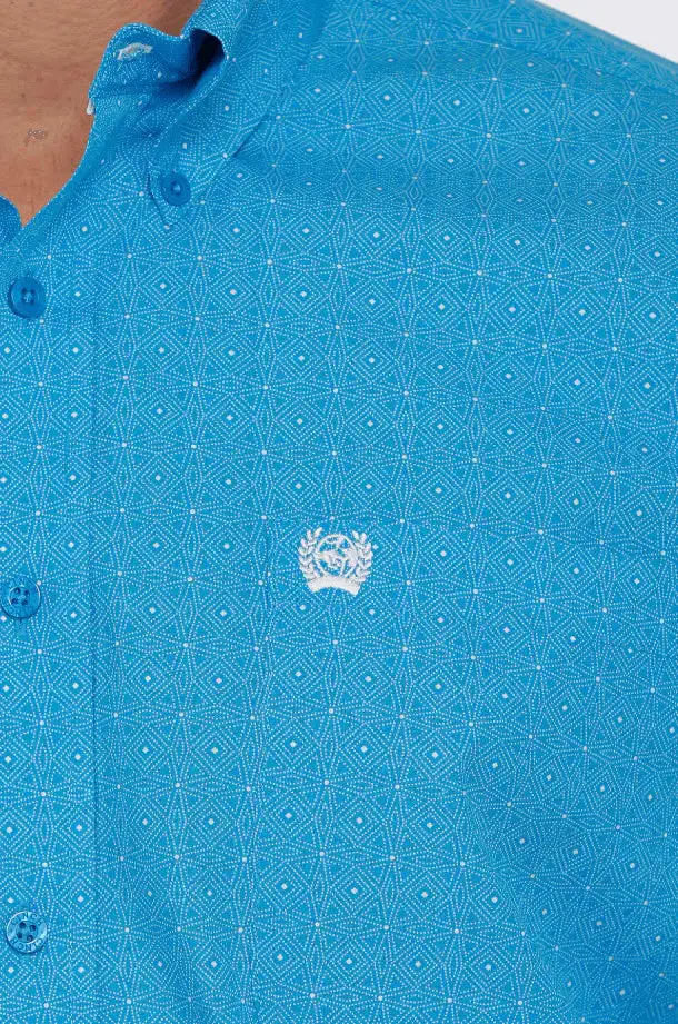 Men’s Bright Blue Button Down Shirt