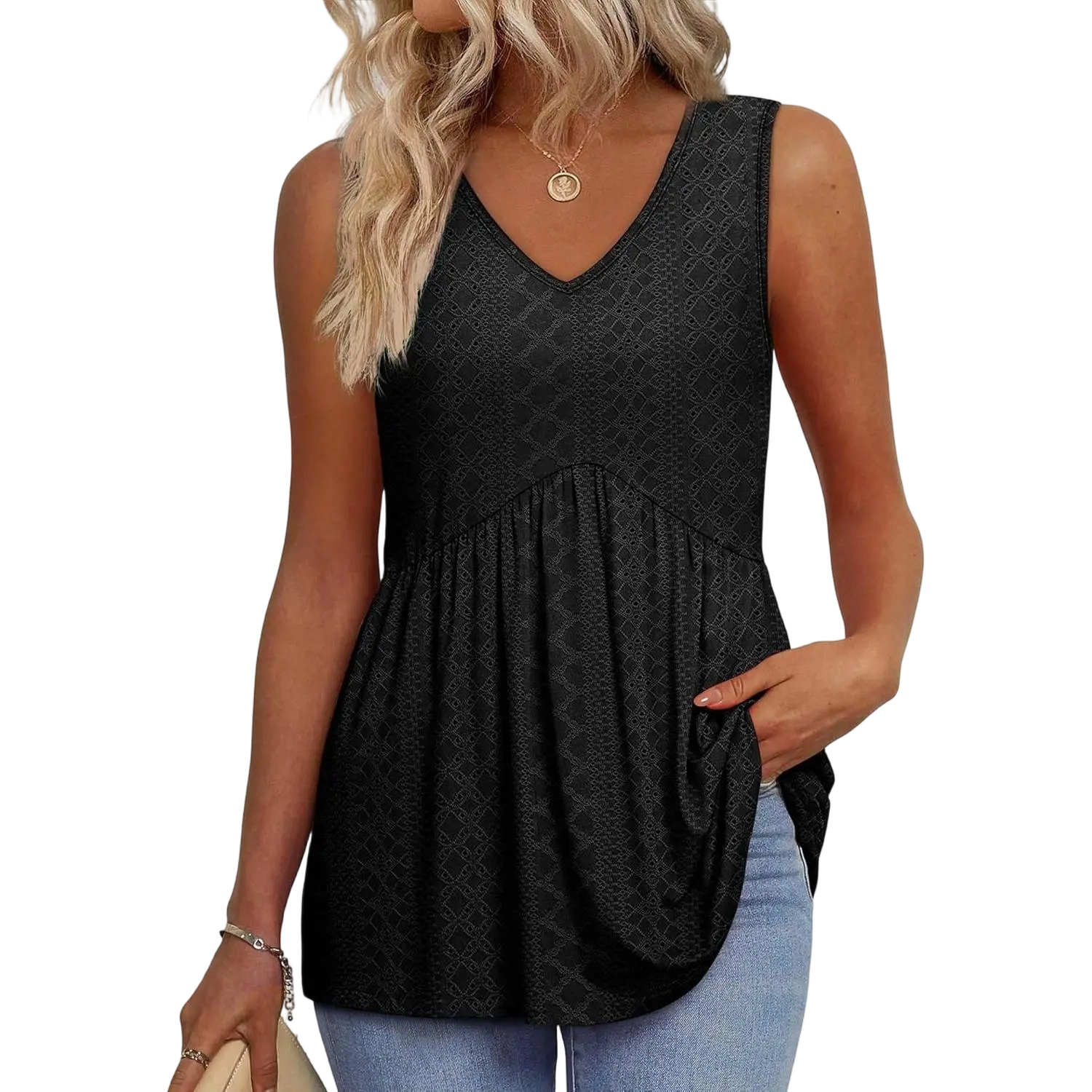 Women's Flowy Babydoll Peplum Tank Top