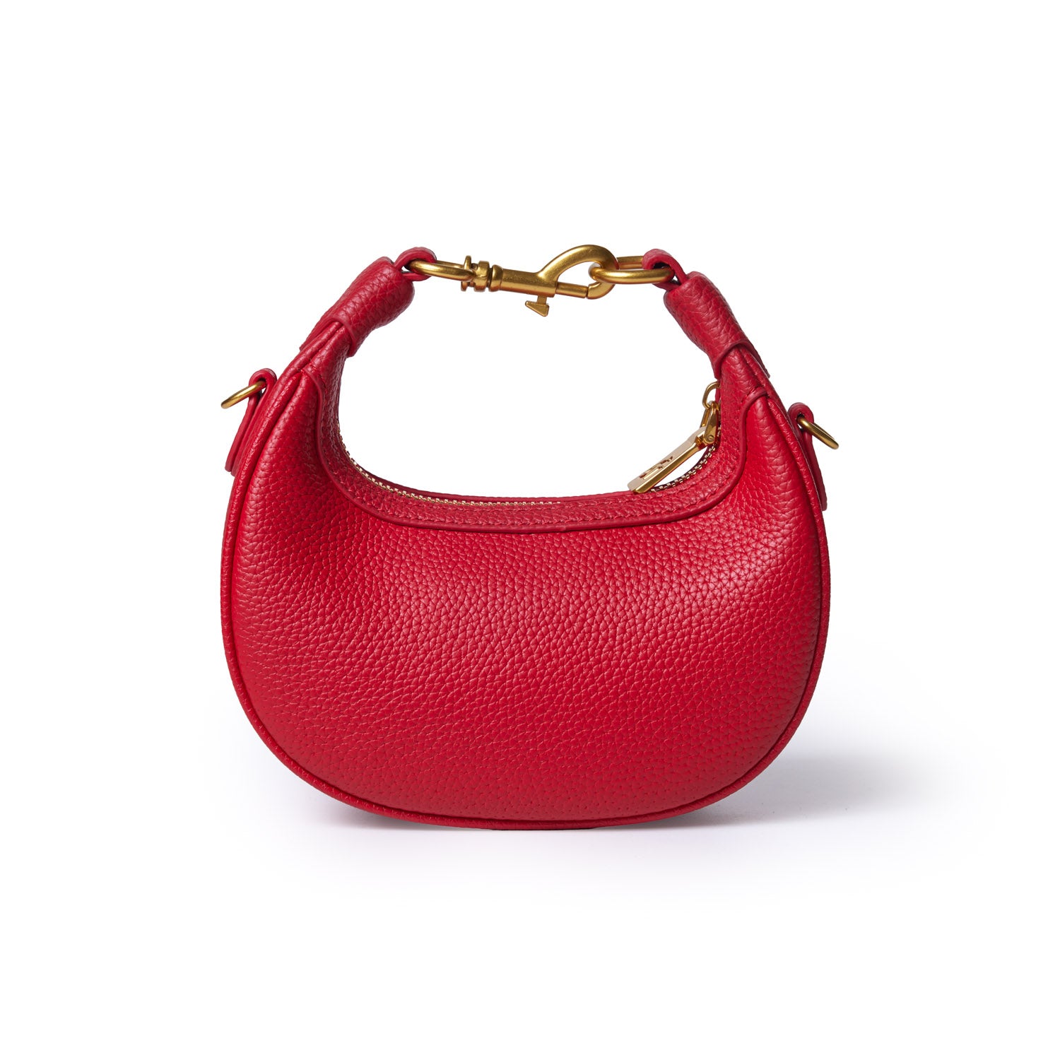 NANO PEBBLE HOBO BAG - RED