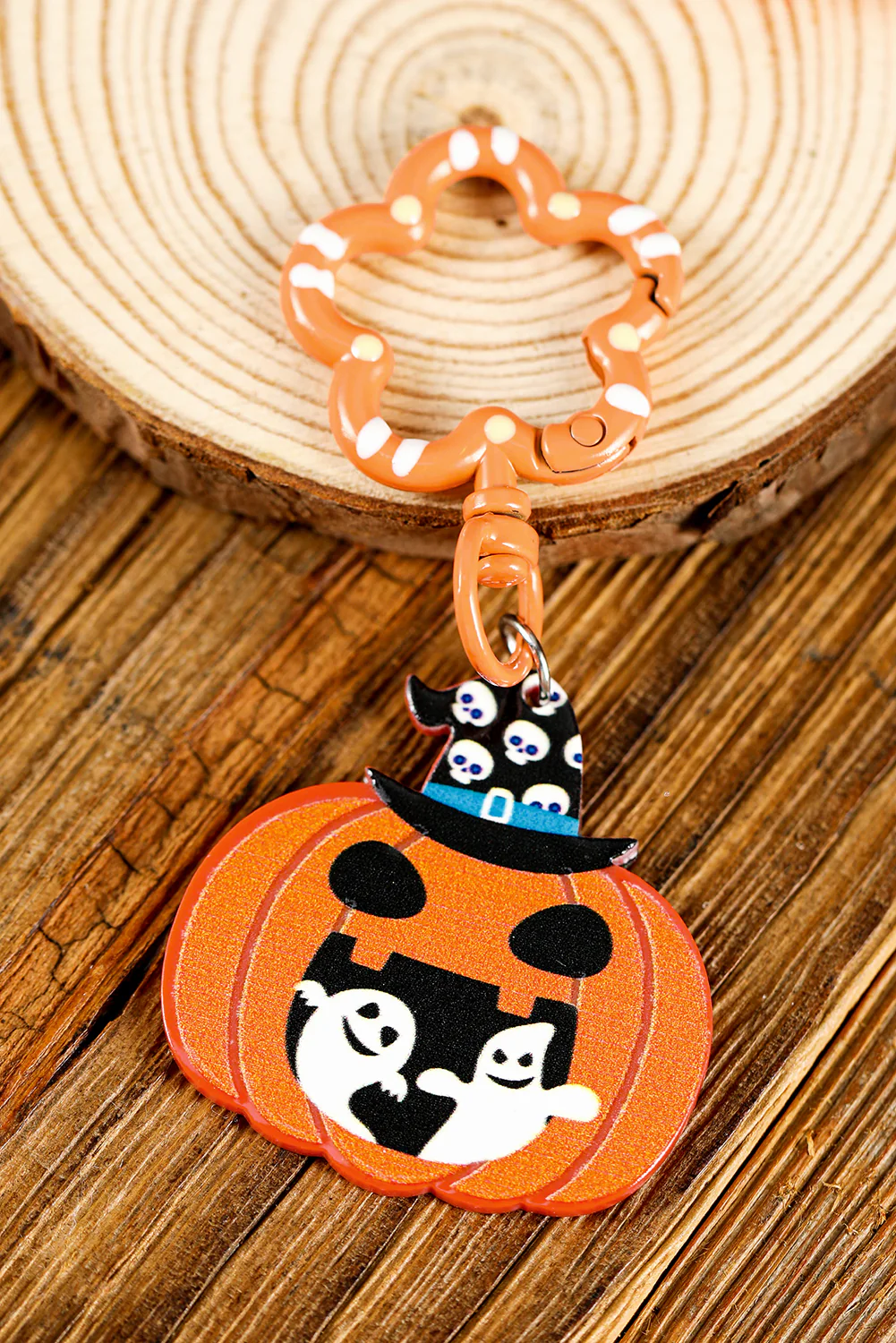 Carrot Halloween Ghost Wizard Jack-o-lantern Keychain