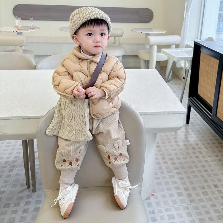 Baby Lapel Solid Color Cotton Padded Jacket