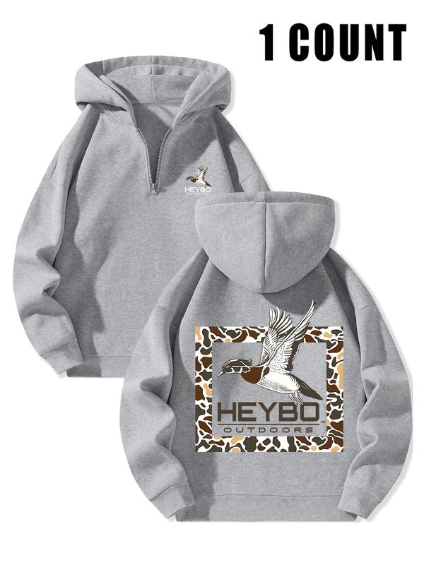 Men's Fleece-Lined Half Zip Hooded Sweatshirt