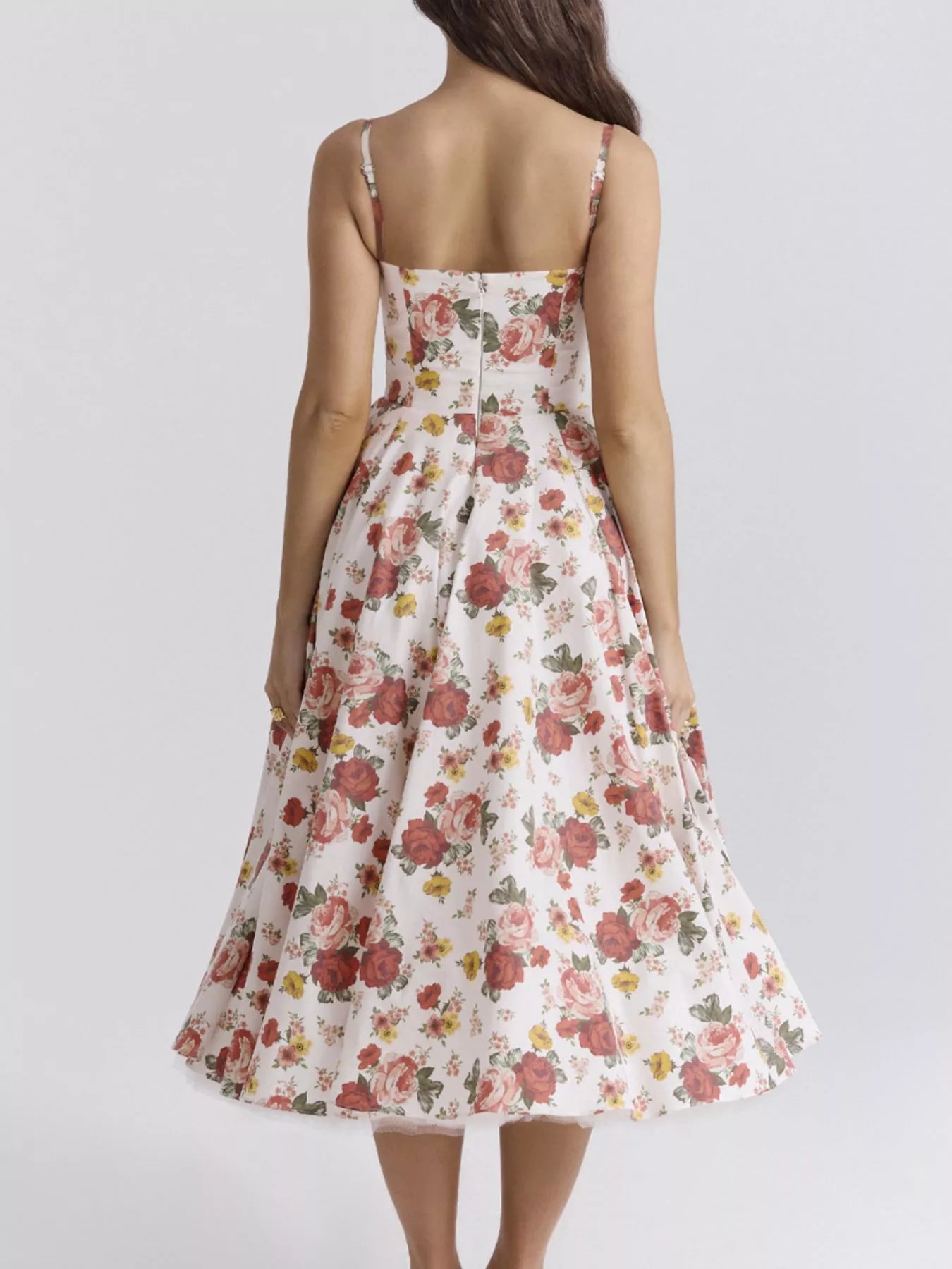 Sweetheart Neck A-Line Midi Dress