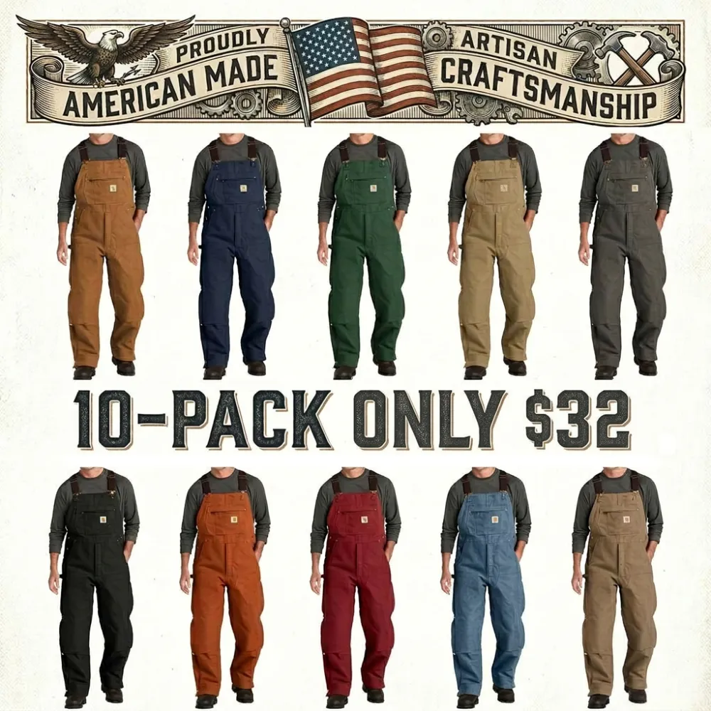 💥Last Day 50% SALE OFF 💥Promotion ! Men's Denim Bib Overalls, Workwear with Adjustable Straps and Convenient Tool Pockets