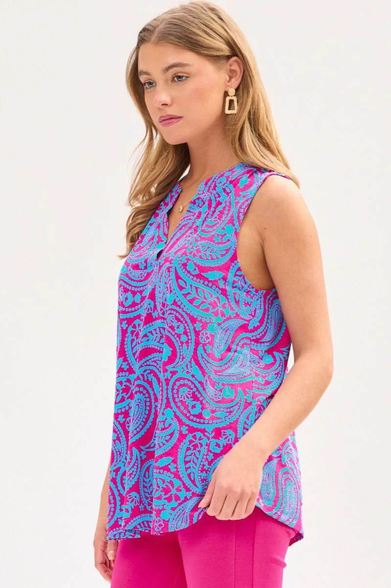 Dear Scarlett Tank Top in Pink/Aqua