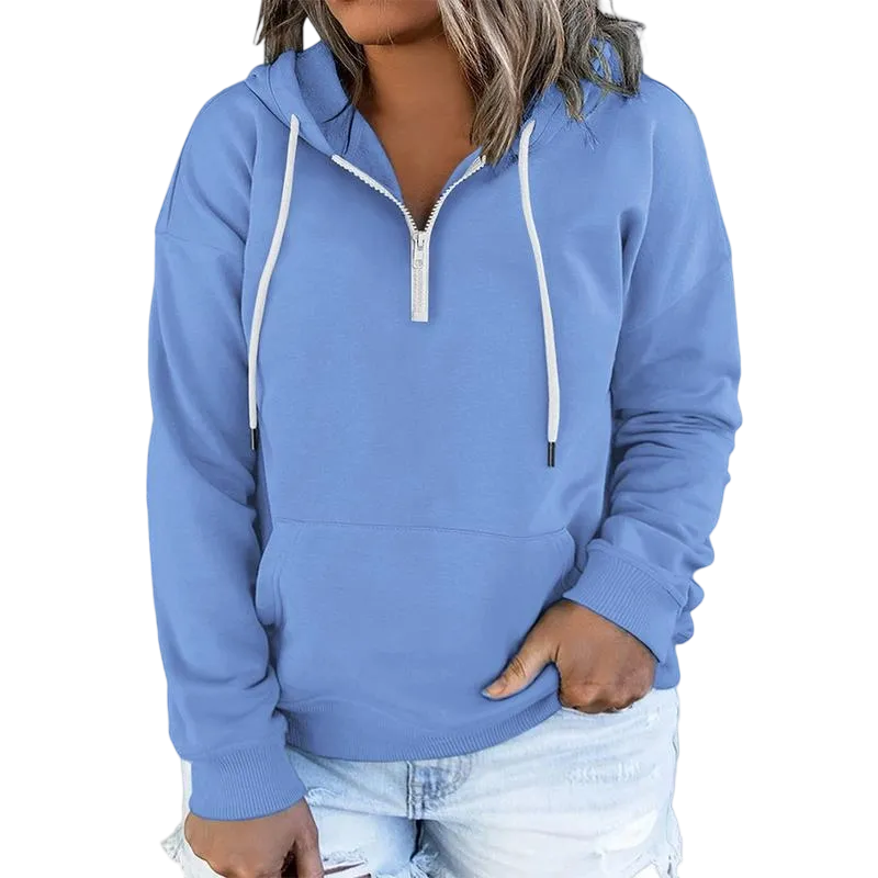 Women's Plus Size Hoodies Quarter Zip-Up Sweatshirts