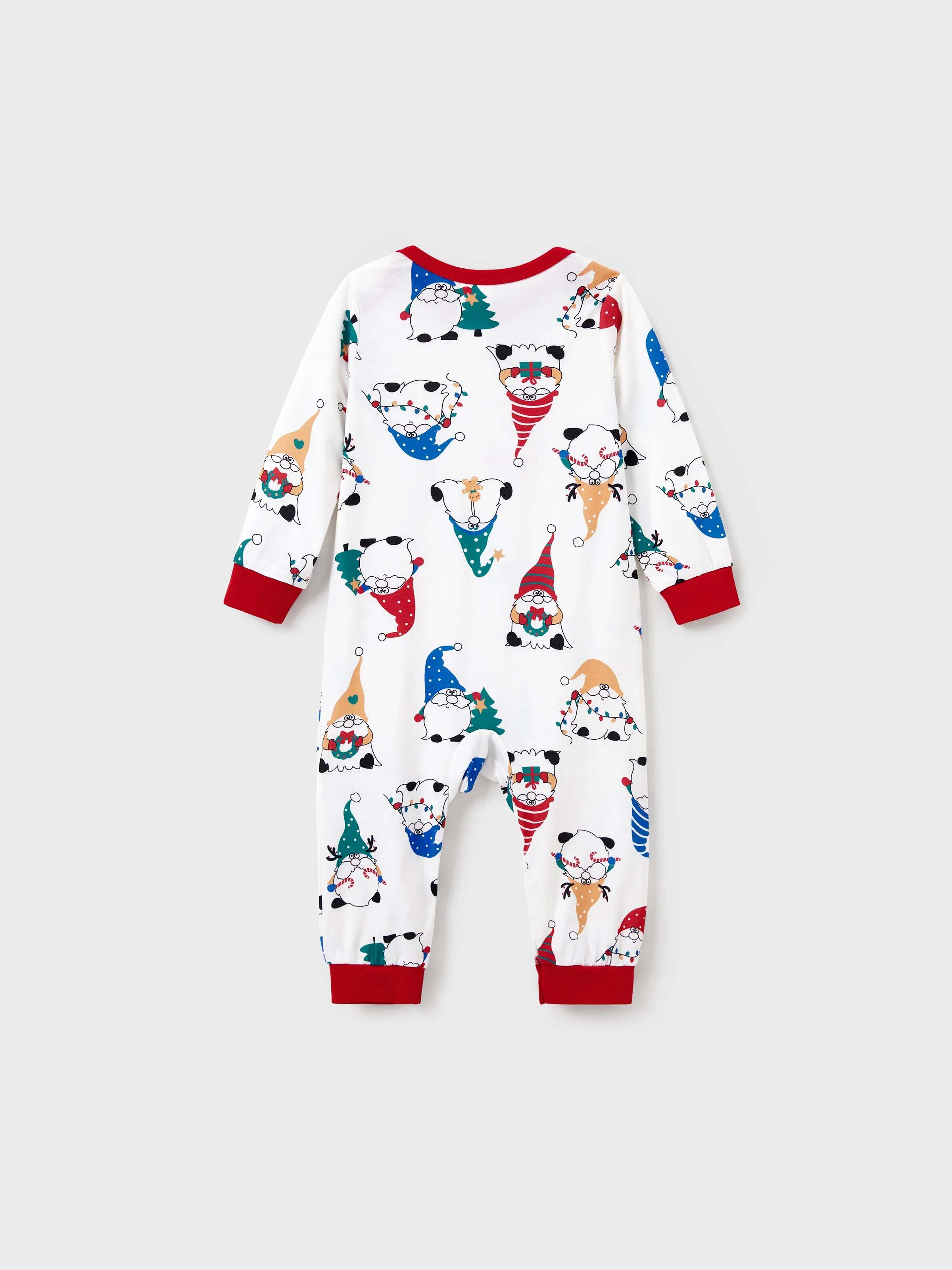 Christmas Matching Family Pajamas Set Christmas Gnome Print PJS with Christmas Socks Red