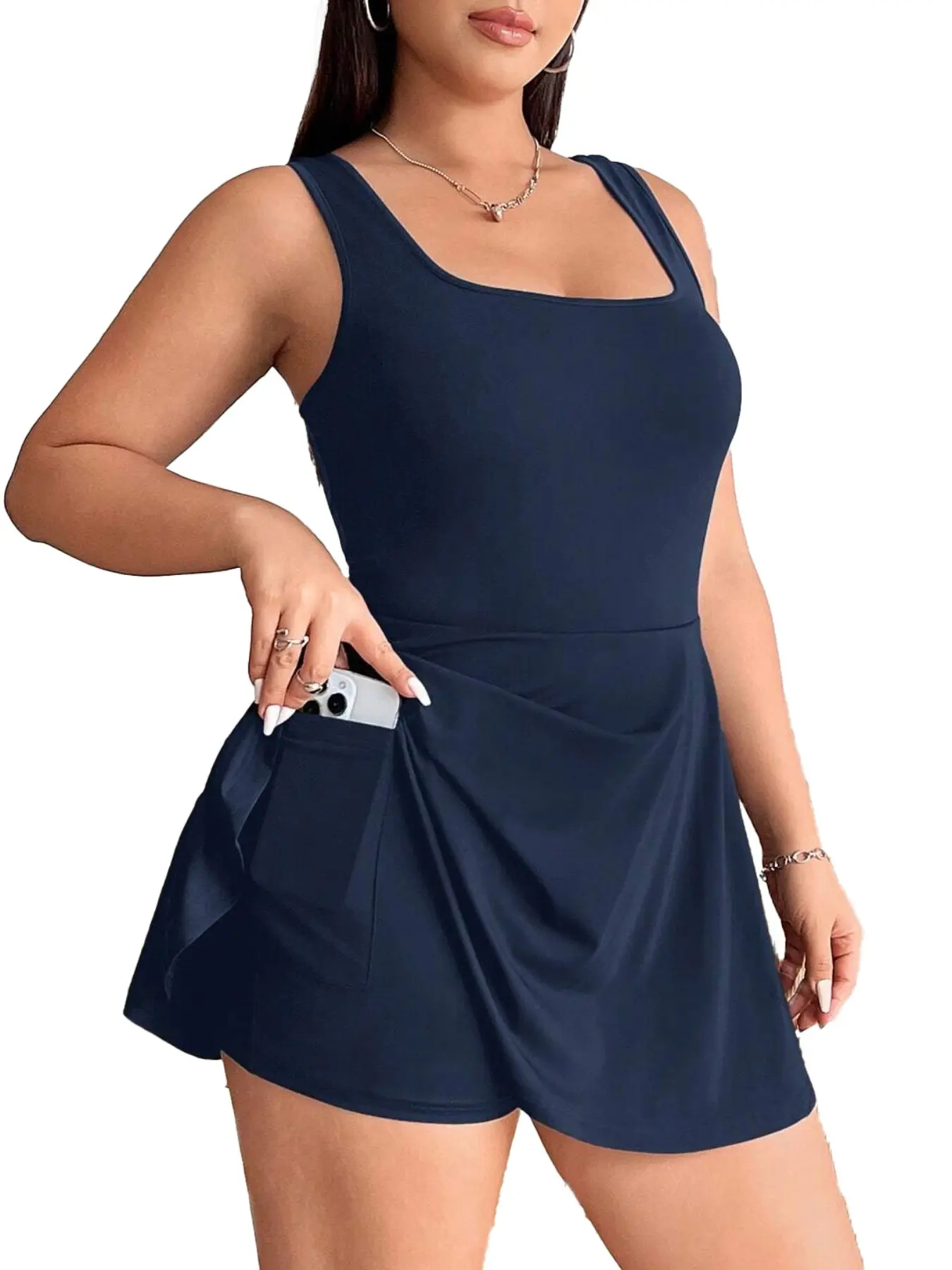 Women's Fashion Casual One-Piece Dress, Plus Size Ladies' Stylish Overall, Comfortable and Trendy Clothing for Daily Wear