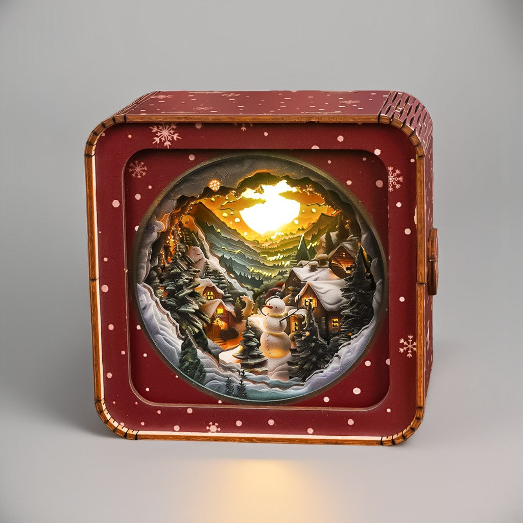 Snow Mountain Hut Kit - 3D Wooden Puzzle Night Light