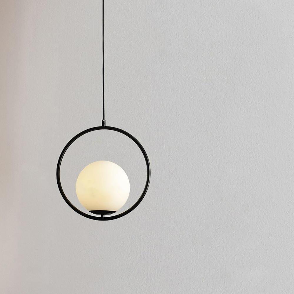 Ring Circle Globe Metal Glass Pendant Light Modern Pendant Lighting