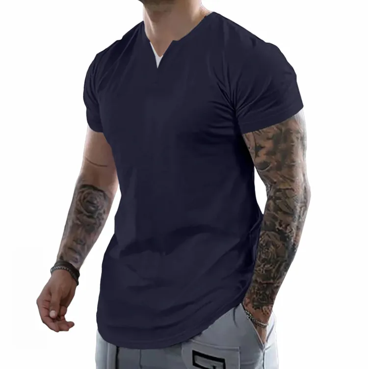 Men's Slim Fit V-Neck Muscle Tee - 2025 Spring Athletic Fashion