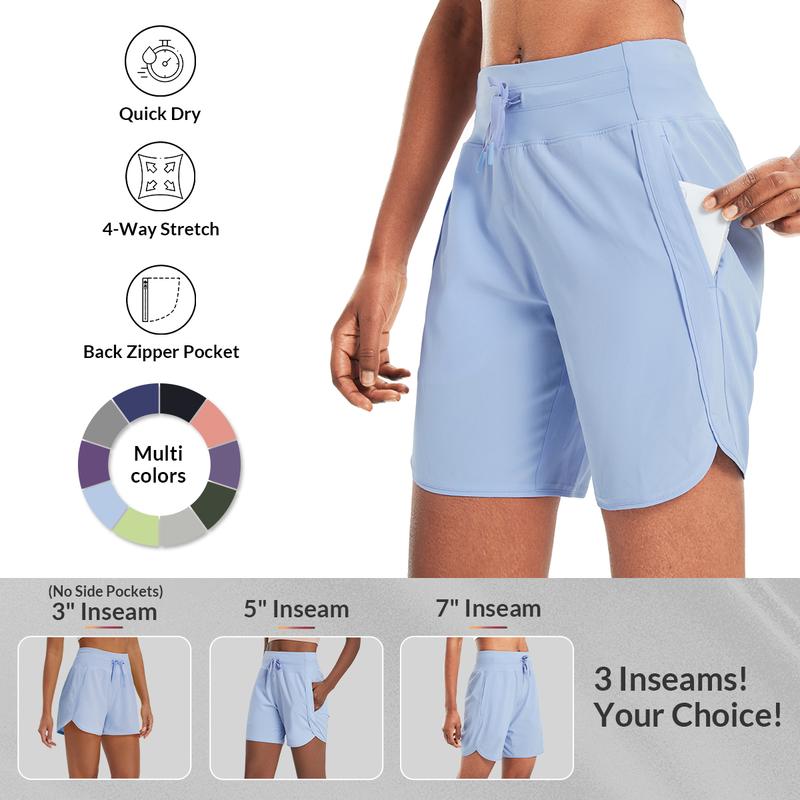 Women’s High-Waist Quick-Dry Athletic Shorts (3