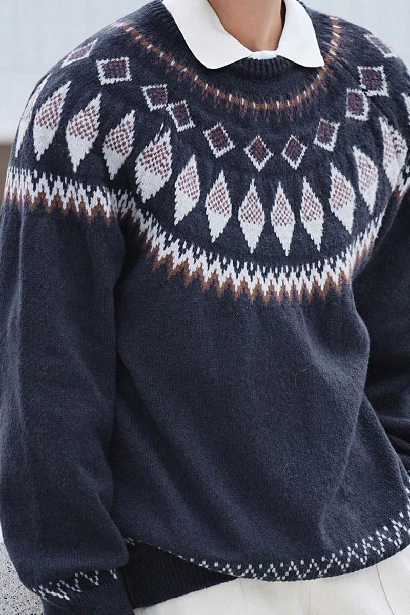 Men's Navy Lanfair Island Crew Neck Sweater