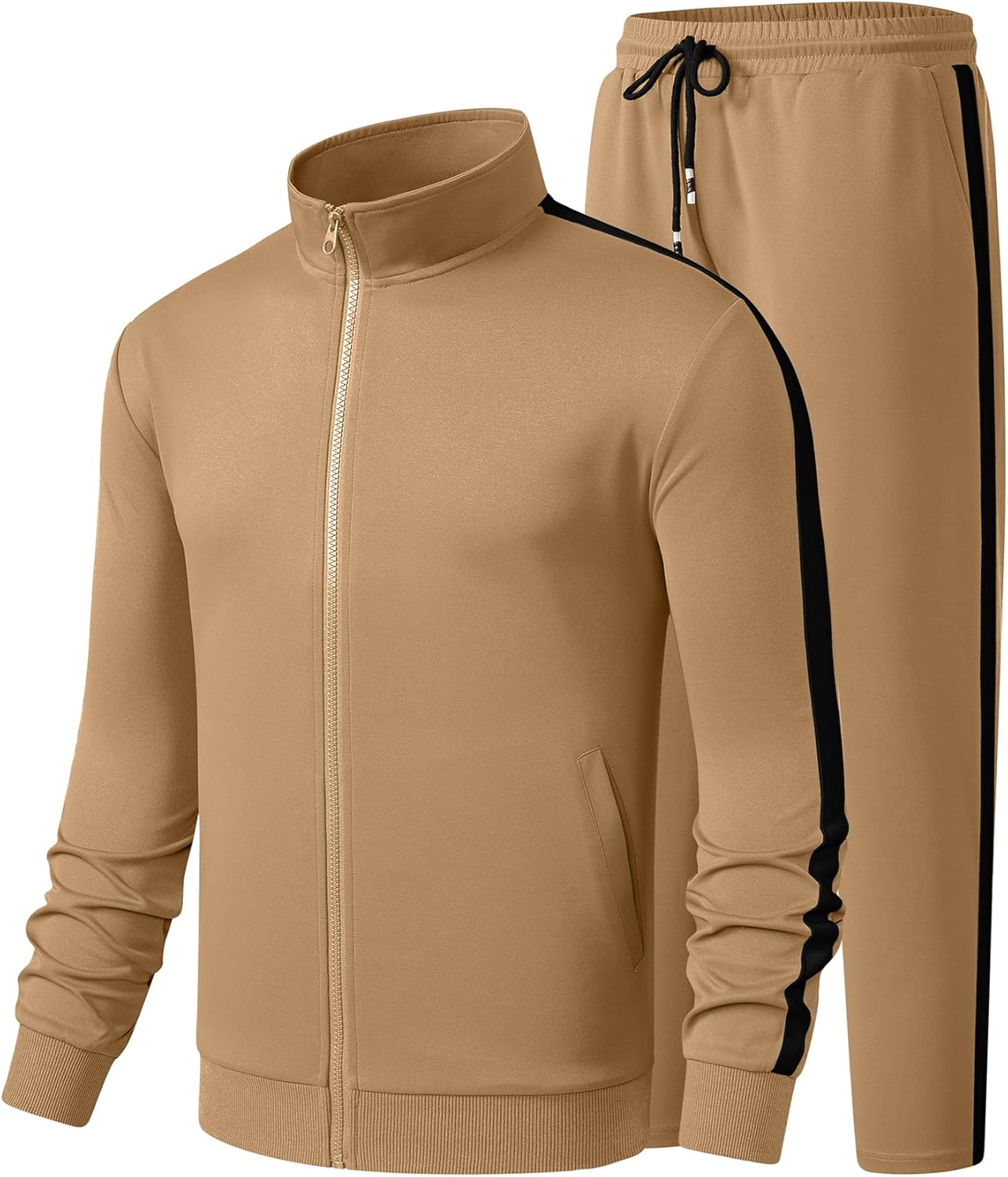 Men's Track Suits Sweatsuits 2 Piece Full Zip Sports Outfits Set Sweatshirt and Joggers Sweatpants