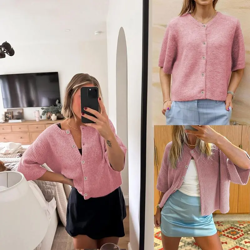 Women's Lightweight Cardigan Short Sleeve